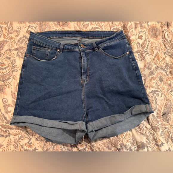 SHEIN Pants - SHEIN Dark Blue Denim Shorts